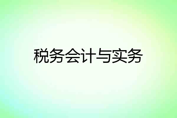 税务会计与实务
