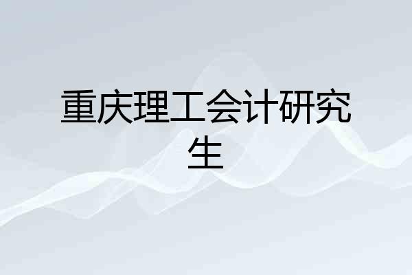 重庆理工会计研究生