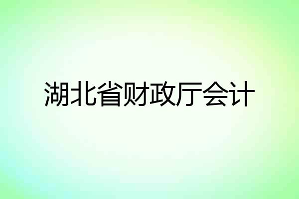 湖北省财政厅会计