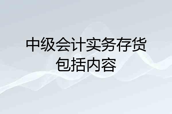 中级会计实务存货包括内容