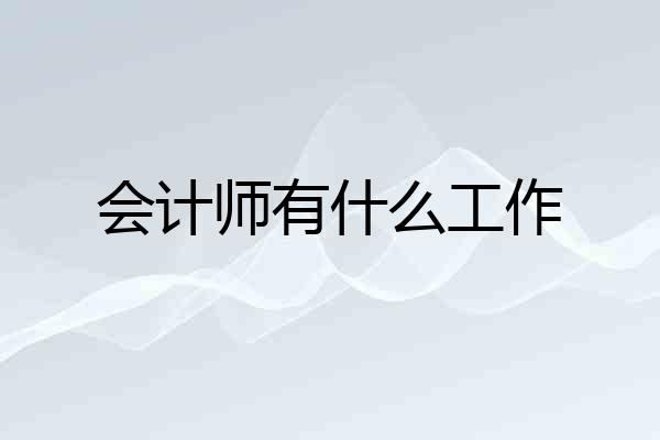 会计师有什么工作