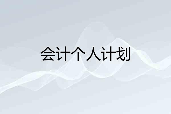 会计个人计划