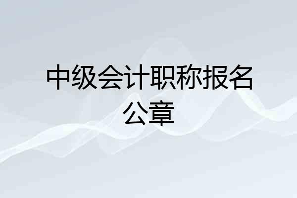 中级会计职称报名公章