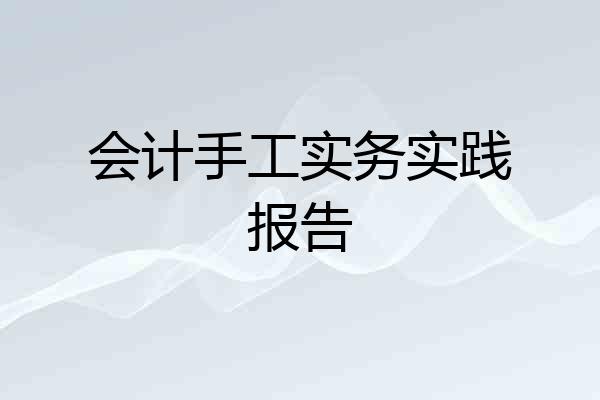 会计手工实务实践报告
