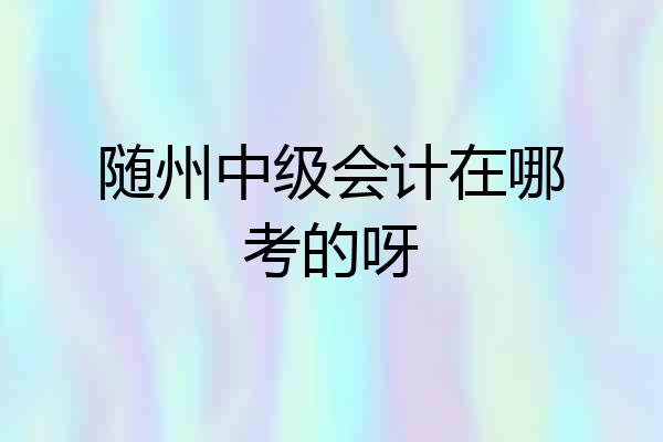 随州中级会计在哪考的呀
