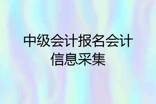 中级会计报名会计信息采集