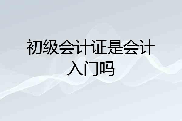 初级会计证是会计入门吗