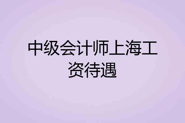 中级会计师上海工资待遇
