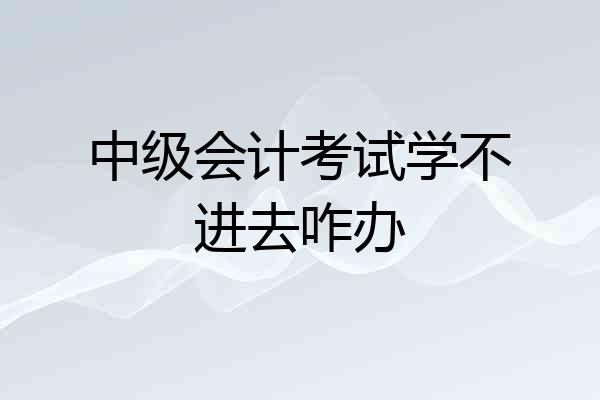 中级会计考试学不进去咋办