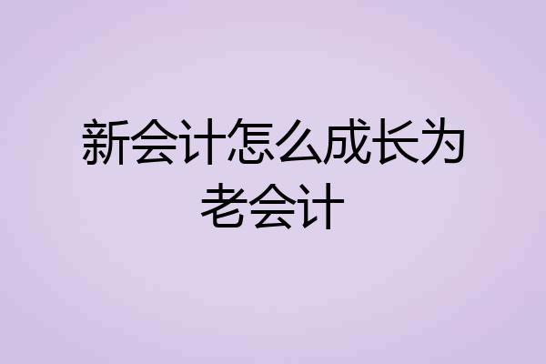 新会计怎么成长为老会计