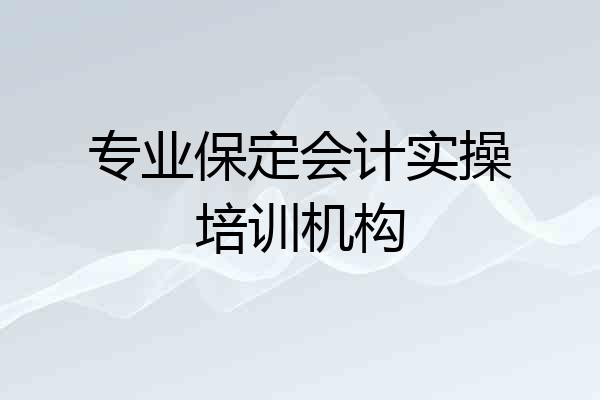 专业保定会计实操培训机构