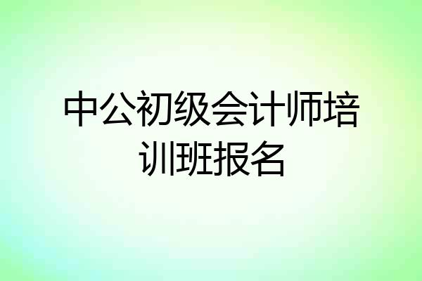 中公初级会计师培训班报名