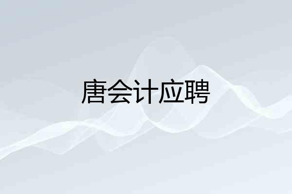 唐会计应聘