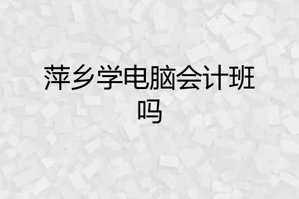 萍乡学电脑会计班吗