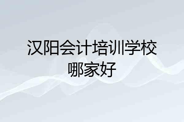 汉阳会计培训学校哪家好