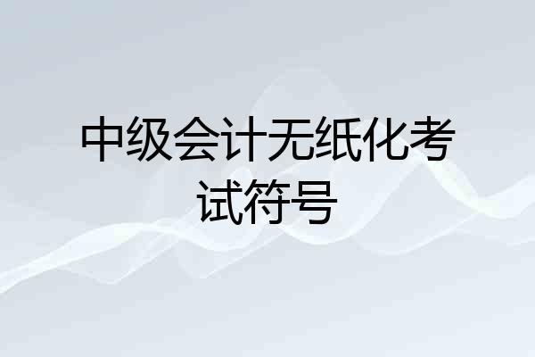 中级会计无纸化考试符号