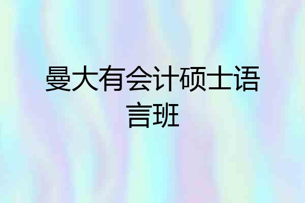 曼大有会计硕士语言班
