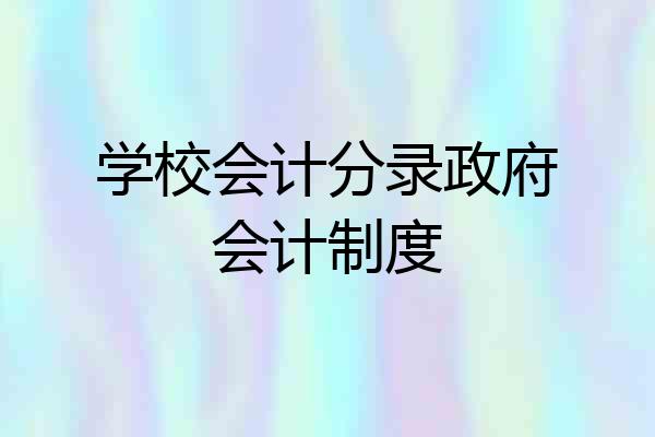 学校会计分录政府会计制度