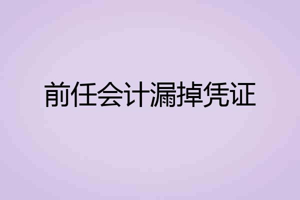前任会计漏掉凭证