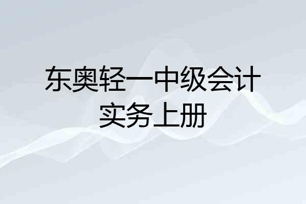东奥轻一中级会计实务上册