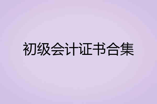 初级会计证书合集