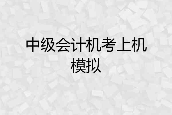 中级会计机考上机模拟