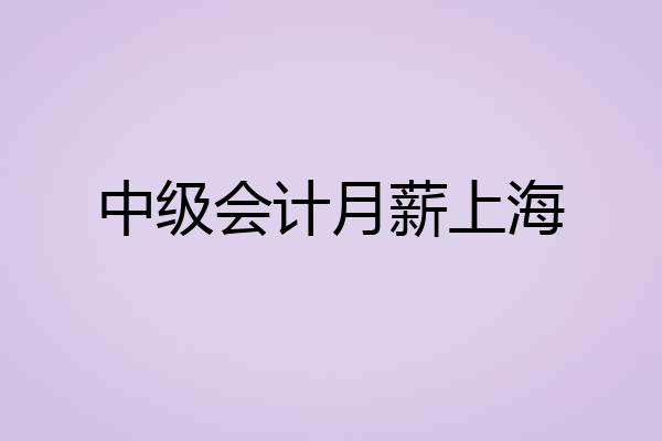 中级会计月薪上海