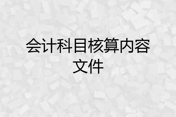 会计科目核算内容文件