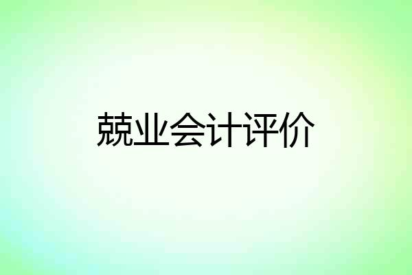 兢业会计评价