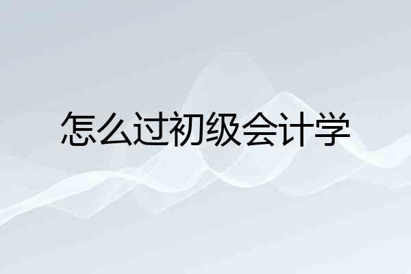 怎么过初级会计学