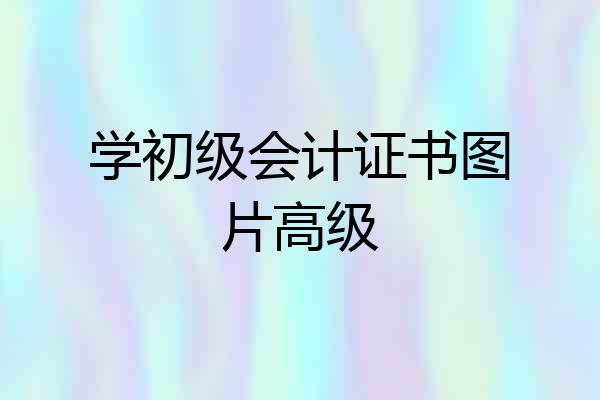 学初级会计证书图片高级
