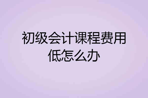 初级会计课程费用低怎么办