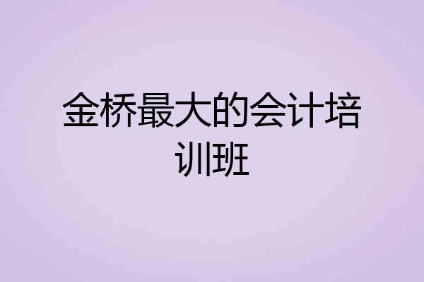 金桥最大的会计培训班