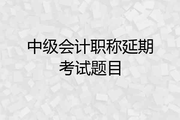 中级会计职称延期考试题目