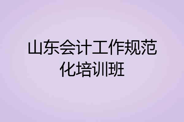 山东会计工作规范化培训班