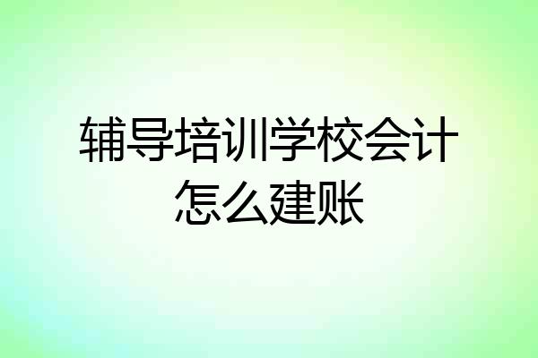 辅导培训学校会计怎么建账