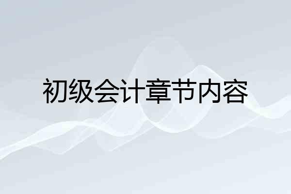 初级会计章节内容