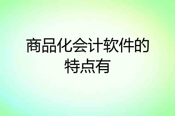 商品化会计软件的特点有