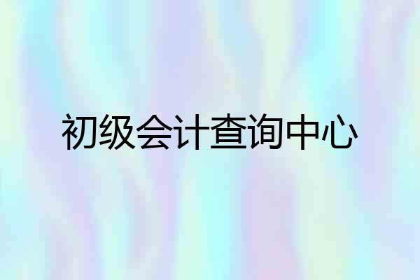 初级会计查询中心