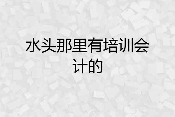 水头那里有培训会计的