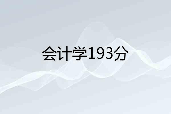 会计学193分