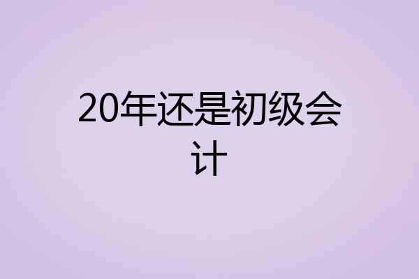 20年还是初级会计