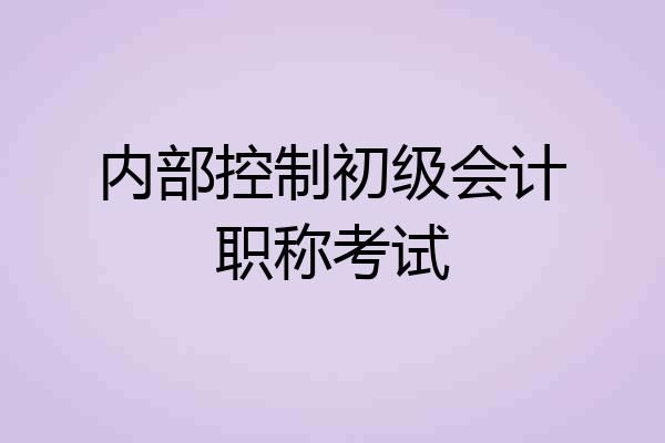 内部控制初级会计职称考试