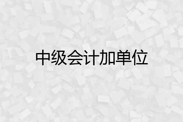 中级会计加单位