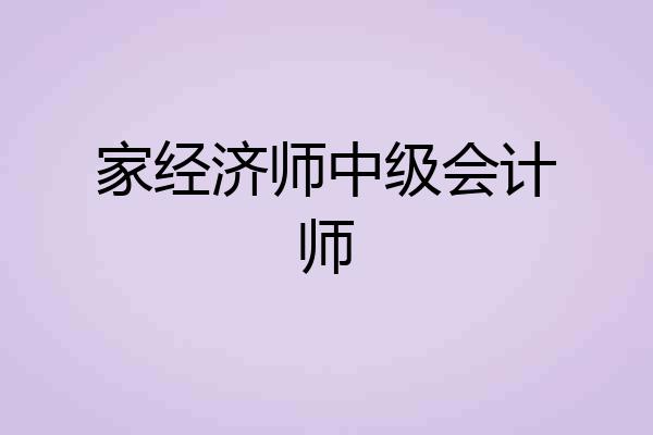 家经济师中级会计师