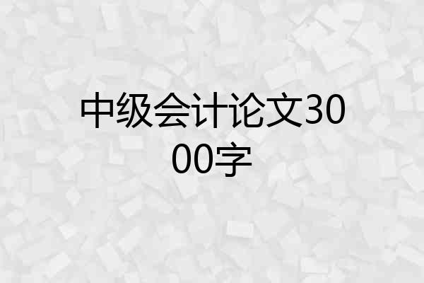 中级会计论文3000字