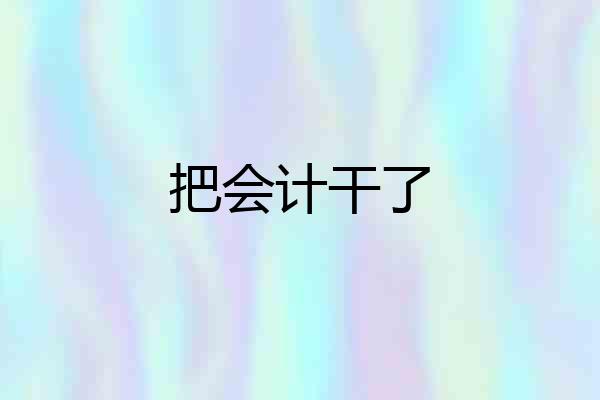 把会计干了