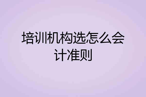 培训机构选怎么会计准则
