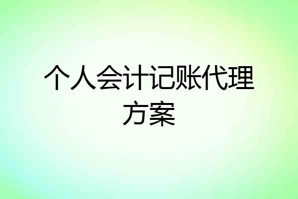 个人会计记账代理方案
