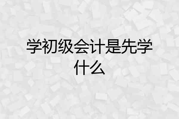 学初级会计是先学什么